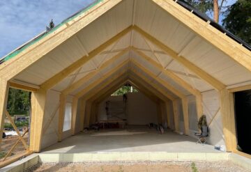 Koka angāru būvniecība